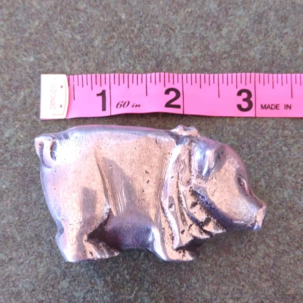 Charming Pewter Pig Figurine